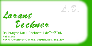 lorant deckner business card
